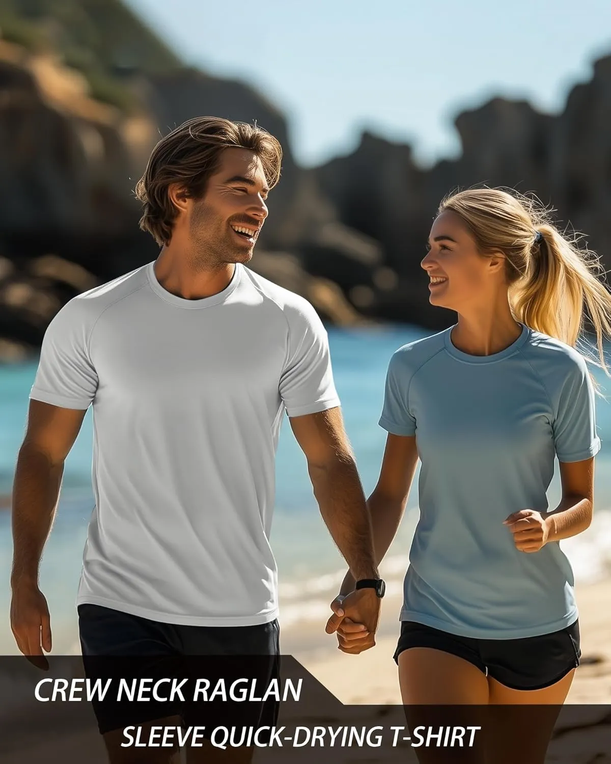 Huukeay 3 Pack Men's Big and Tall Swim Shirts,UPF 50  Sun Protection Rash Guard Quick Dry Beach Fishing Water Tops