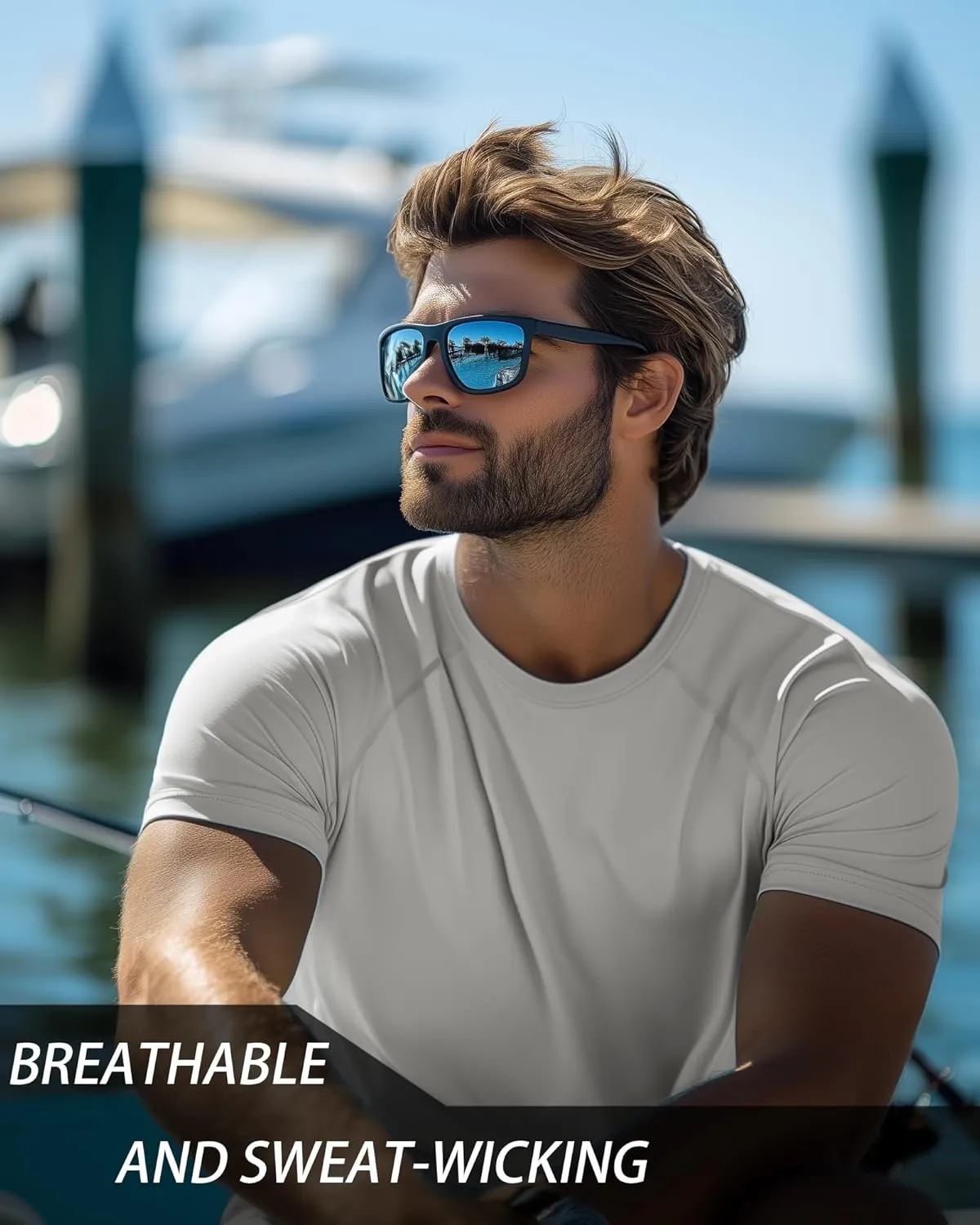 Huukeay 3 Pack Men's Big and Tall Swim Shirts,UPF 50  Sun Protection Rash Guard Quick Dry Beach Fishing Water Tops