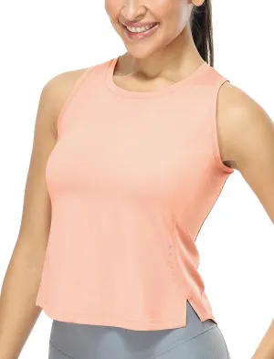 icyzone High Neck Workout Tank Tops for Women, Quick Dry Gym Athletic Yoga Exercise Running Sports Shirts