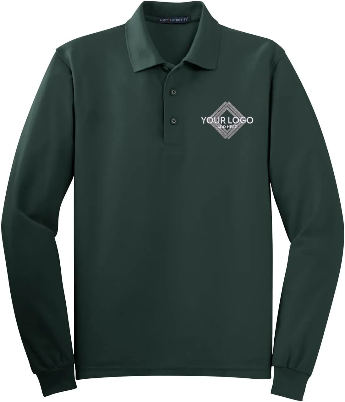 INK STITCH Men K500ls Custom Add Your Logo Texts Embroidery Silk Touch Long Sleeve Polo Shirts
