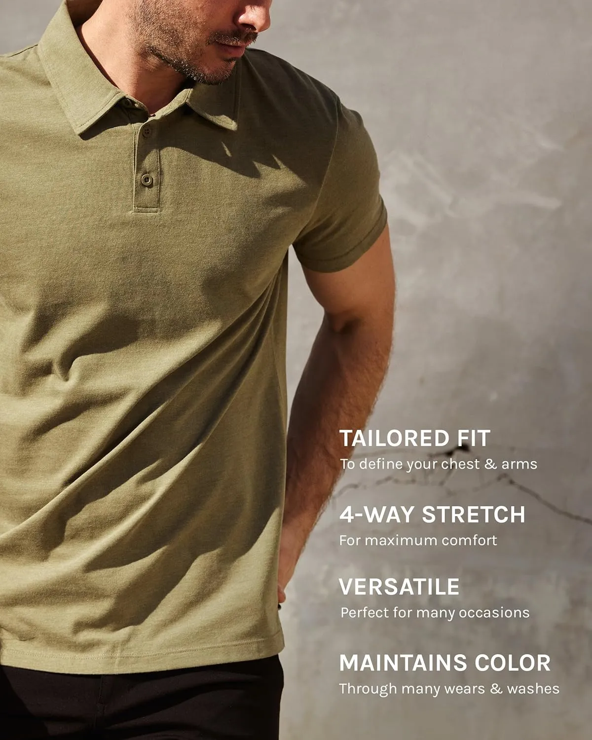 INTO THE AM Men's Polo Shirts - Fitted Short Sleeve Collar Shirt for Men S - 4XL