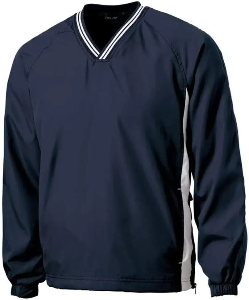 Joe's USA Men's Athletic V-Neck Raglan Wind Shirts in Regular & Big Sizes - XS-6XL