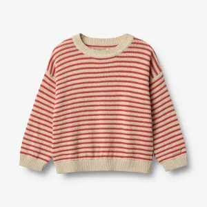 Knit Pullover Leise - red stripe