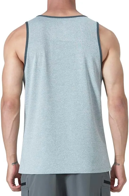 KPSUN Men's Quick Dry Sports Tank Tops Athletic Gym Bodybuilding Fitness Sleeveless Shirts for Beach Running Workout