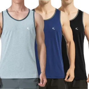 KPSUN Men's Quick Dry Sports Tank Tops Athletic Gym Bodybuilding Fitness Sleeveless Shirts for Beach Running Workout