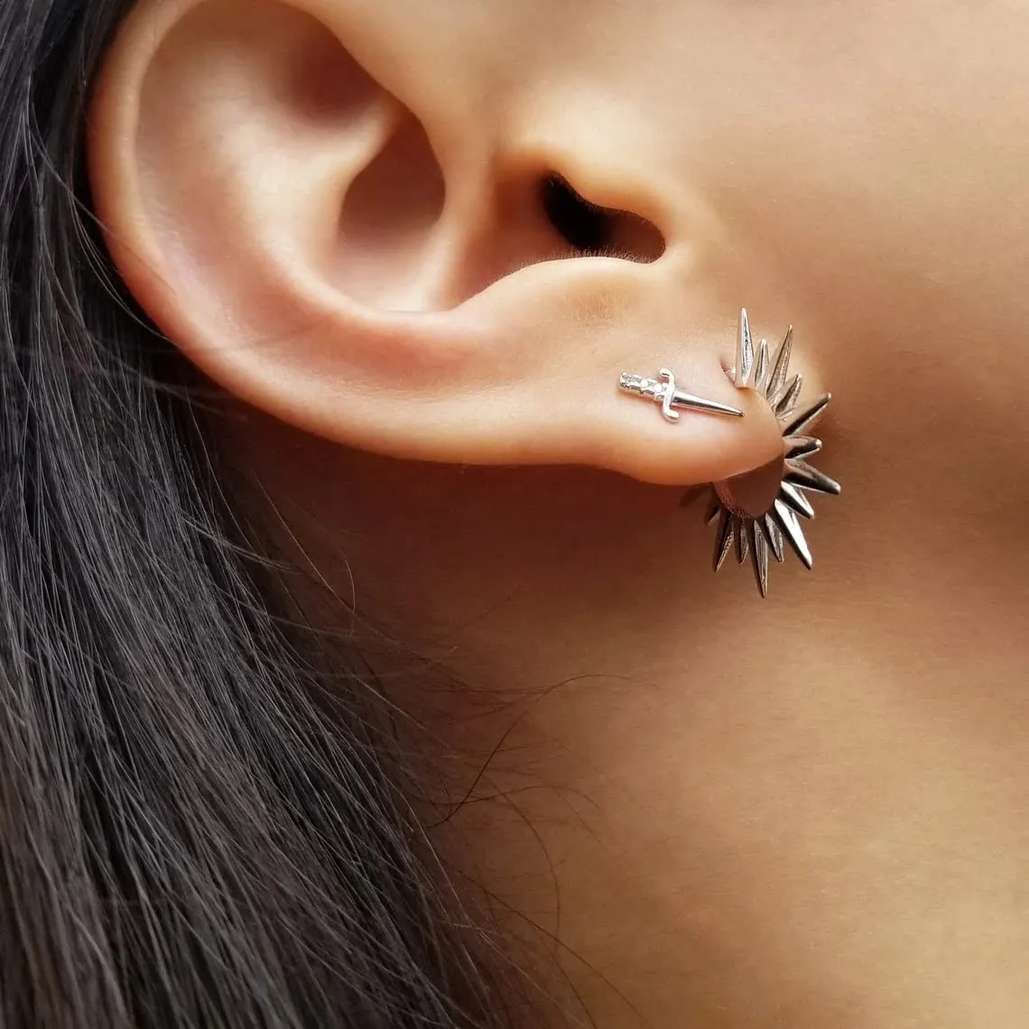 Kyerlyn Sun Shaped Hoop Earrings