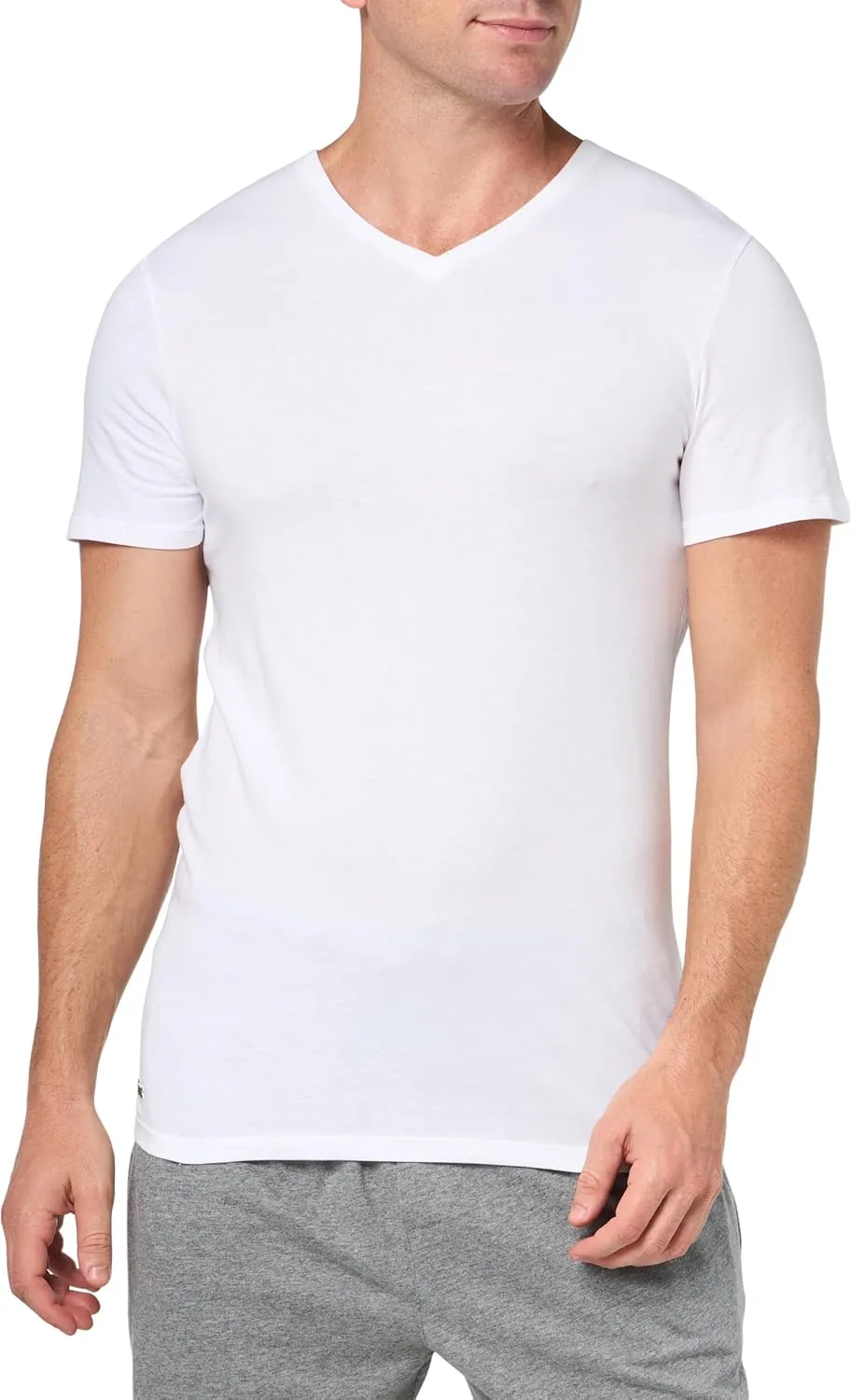 Lacoste Men's 100% Cotton Regular Fit V-Neck T-Shirt 3-Pack