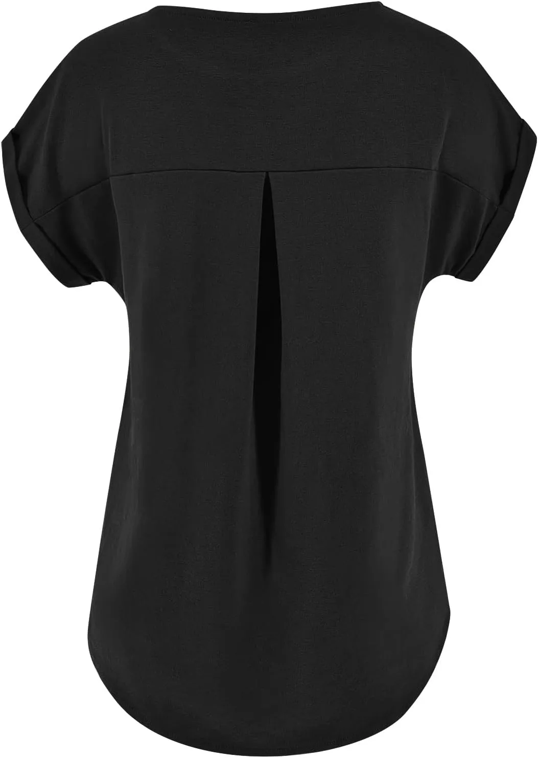 Limerose Women's Short Sleeve Tops Crew Neck Side Button Shirts Casual Loose Fit T-Shirt