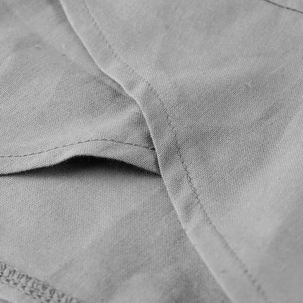Linen Pants for Women Petite Length Loose Fitting Lightweight Joggers High Waisted Cropped Pants with Pockets