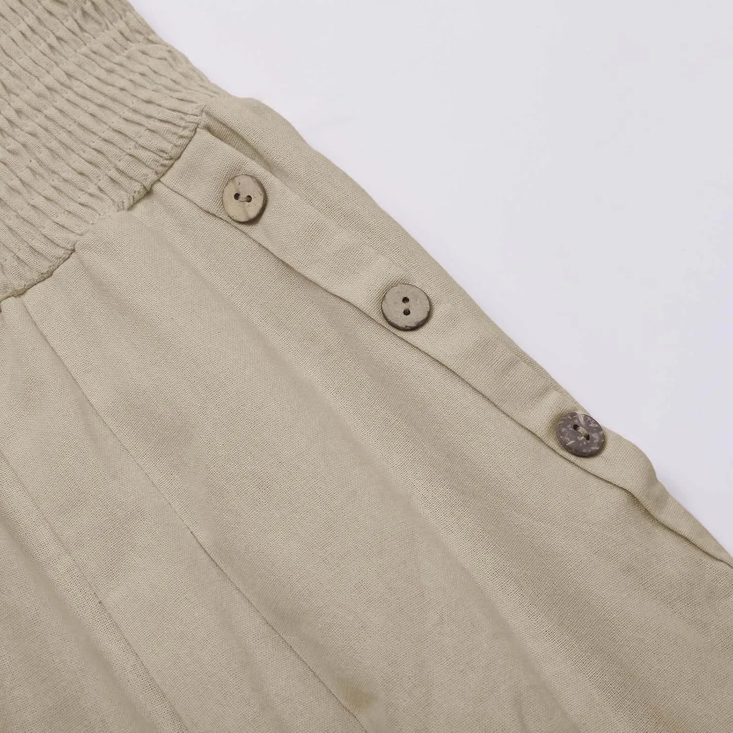 Linen Pants Women Summer Wide Leg Pant Ruffle Hem Loose Fit Boho Beach Palazzo Trousers with Pocket 2025