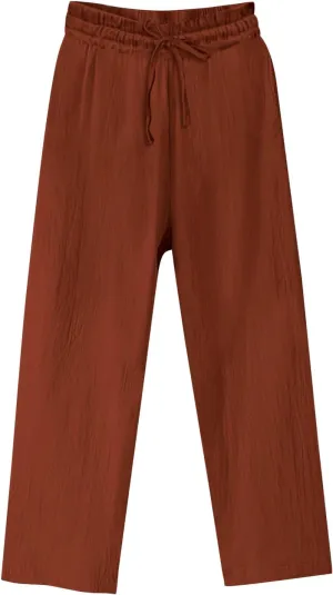Lmdudan 2025 Summer Plus Size Cotton Linen Pants for Women High Waisted Lounge Trousers Wide Leg Palazzo Pant with Pockets