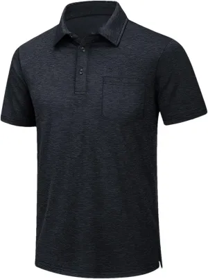 Men Quick Dry Lightweight Shirt Mens Golf Tennis Short Sleeve Shirts Outdoor Running Sports Tops with Pocket