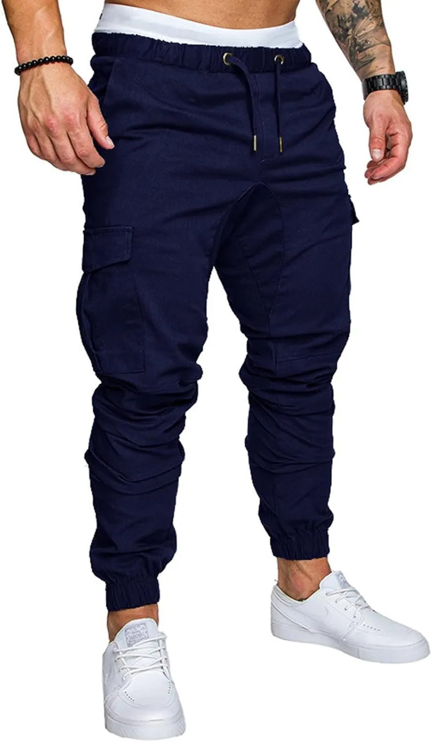 Men's Fashion Loose Handsome PocketJeans Pants Tooling Camouflage Pants M-4XL