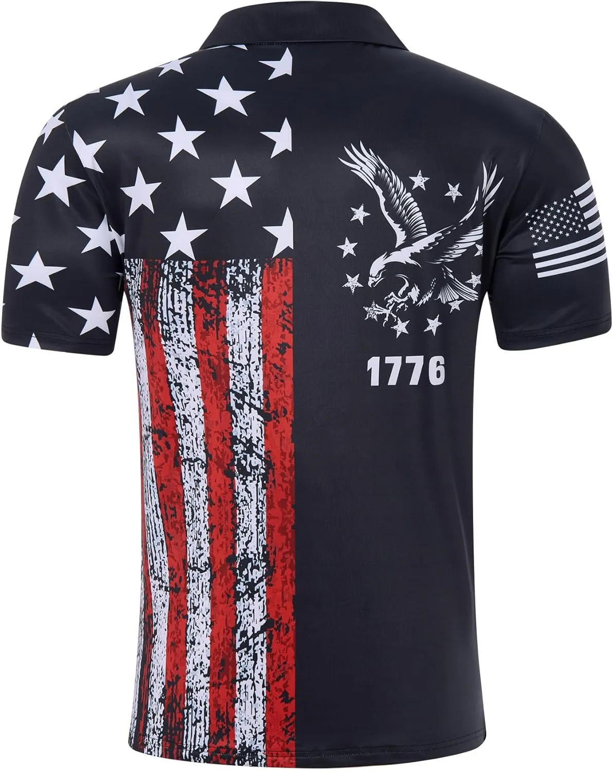 Mens Golf Shirts Short Sleeve Dry Fit Athletic Moisture Wicking Golf Polo Performance Printed Collared Polos