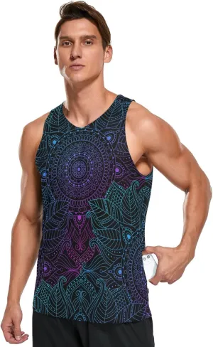 Men's Quick Dry Sports Tank Tops for Gym Athletic Fitness Running Workout Beach Sleeveless Shirts with Pocket