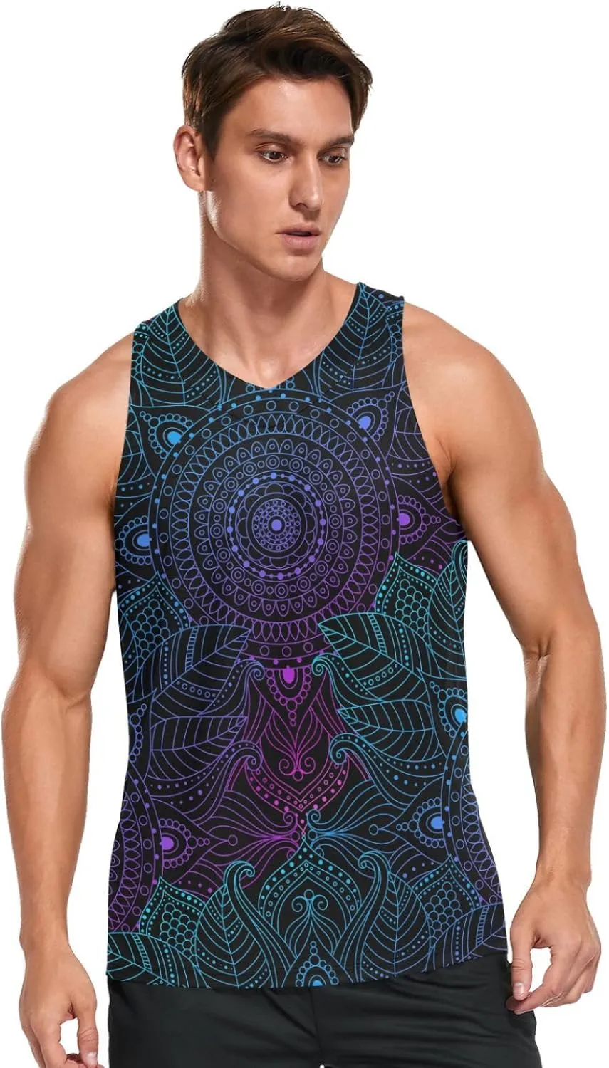 Men's Quick Dry Sports Tank Tops for Gym Athletic Fitness Running Workout Beach Sleeveless Shirts with Pocket