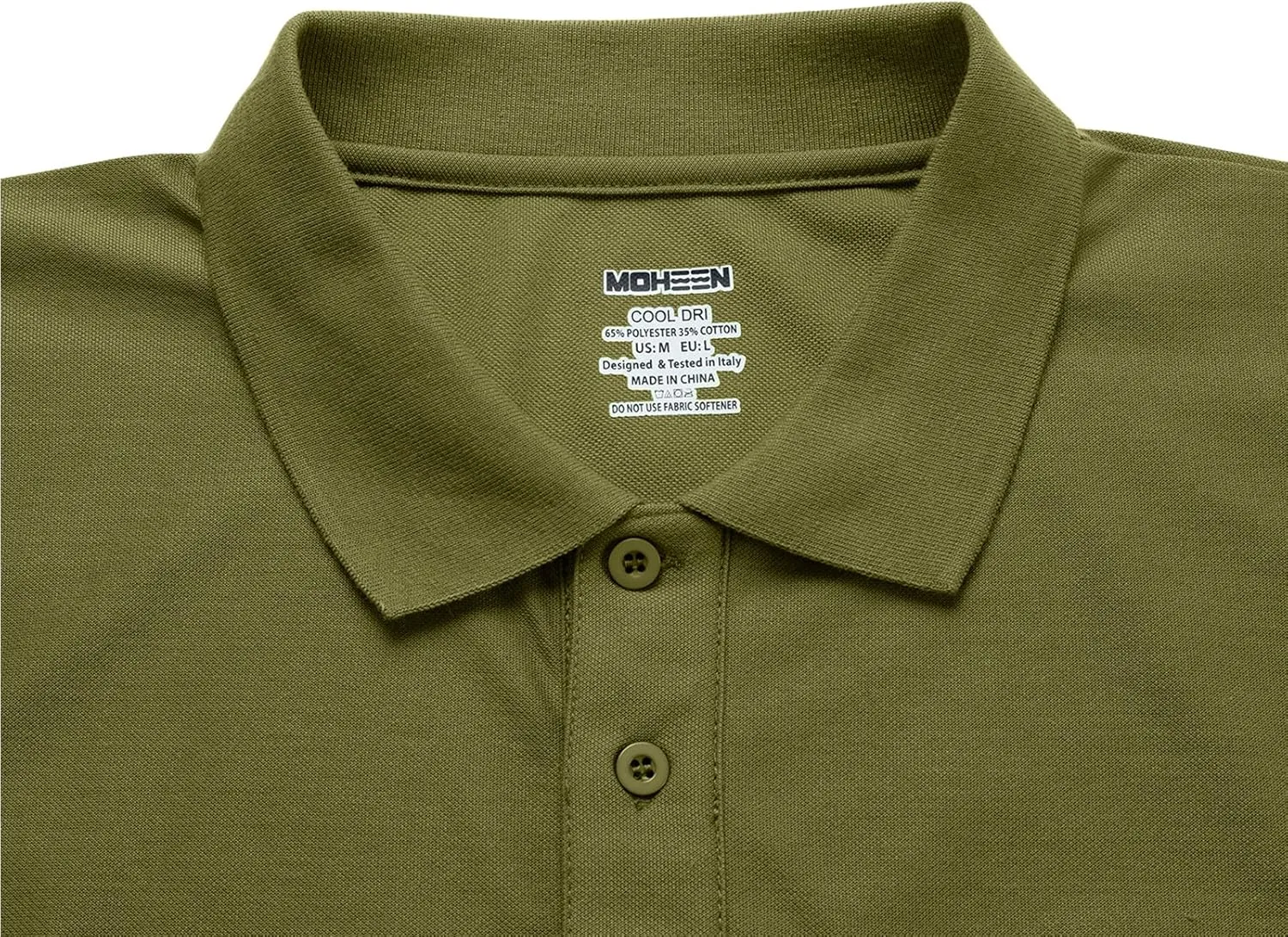 MOHEEN Men's Casual Solid Golf Shirts Outdoor Quick Dry Long Sleeve Moisture Wicking Performance Polo Shirt with Pocket