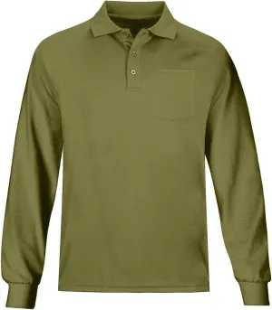 MOHEEN Men's Casual Solid Golf Shirts Outdoor Quick Dry Long Sleeve Moisture Wicking Performance Polo Shirt with Pocket