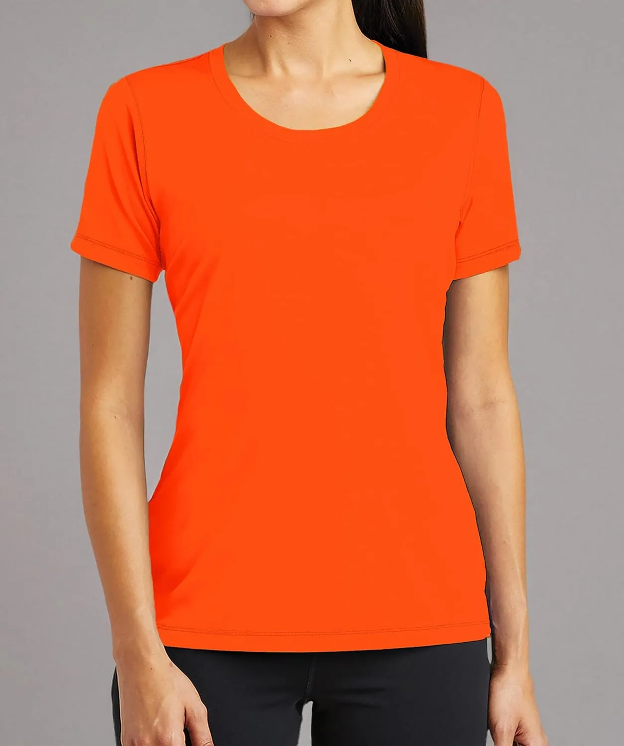 Neon Athletic Dry Fit Shirts Women Casual Short Sleeve Workout Running High Visibility Yoga Tshirt for Womens