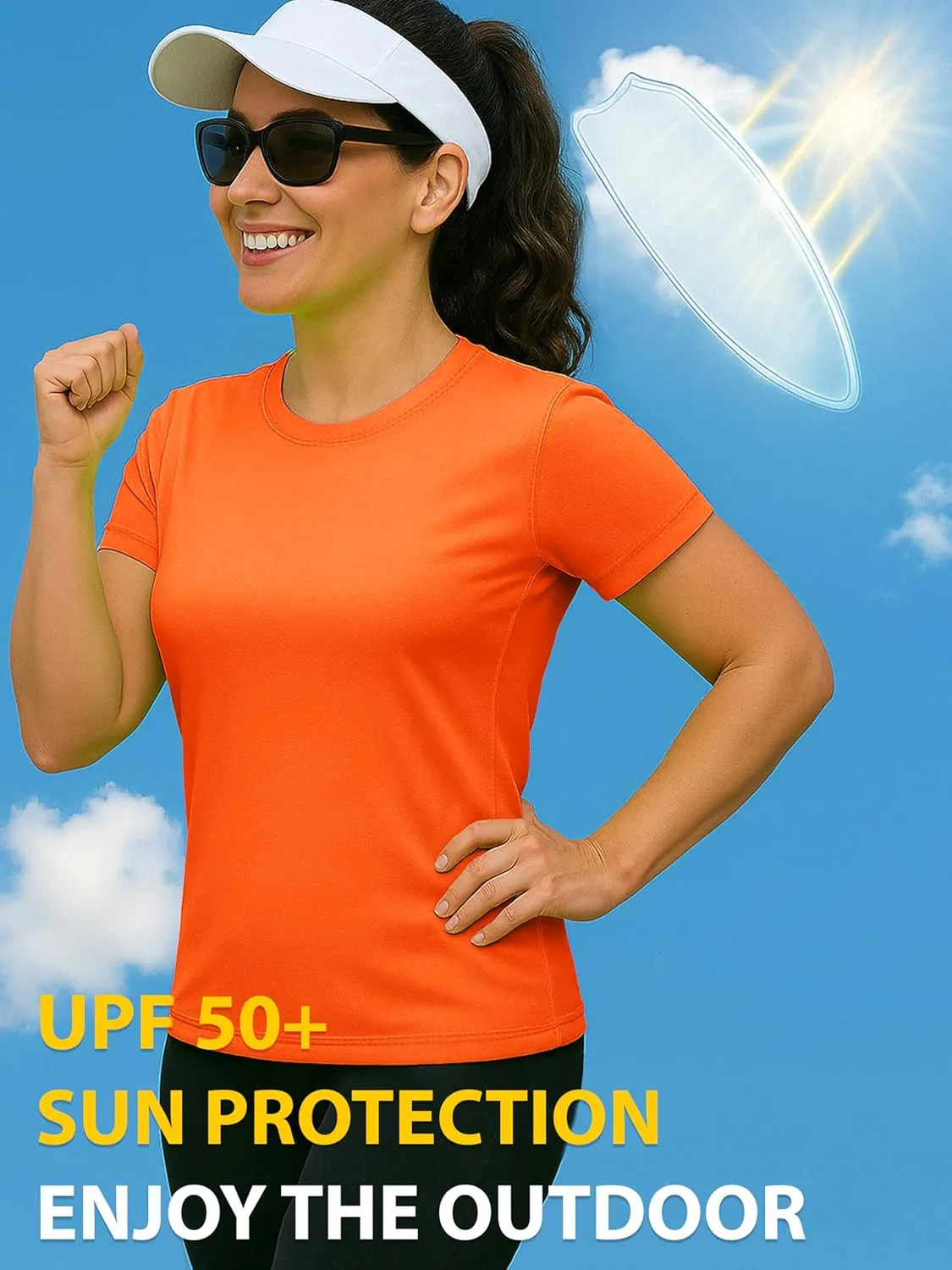 Neon Athletic Dry Fit Shirts Women Casual Short Sleeve Workout Running High Visibility Yoga Tshirt for Womens