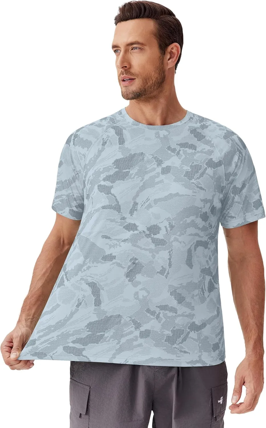 PINSPARK Men's Rash Guard Swim Shirt UPF50  Sun Protection Quick Dry Athletic Water Shirts for Men Surf Hiking