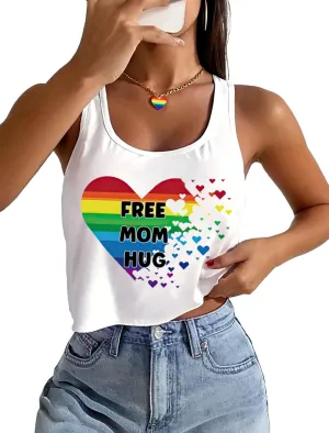 Pride Tank Top for Women LGBTQ Proud Month Crop Tops Rainbow Graphic Sleeveless Shirts