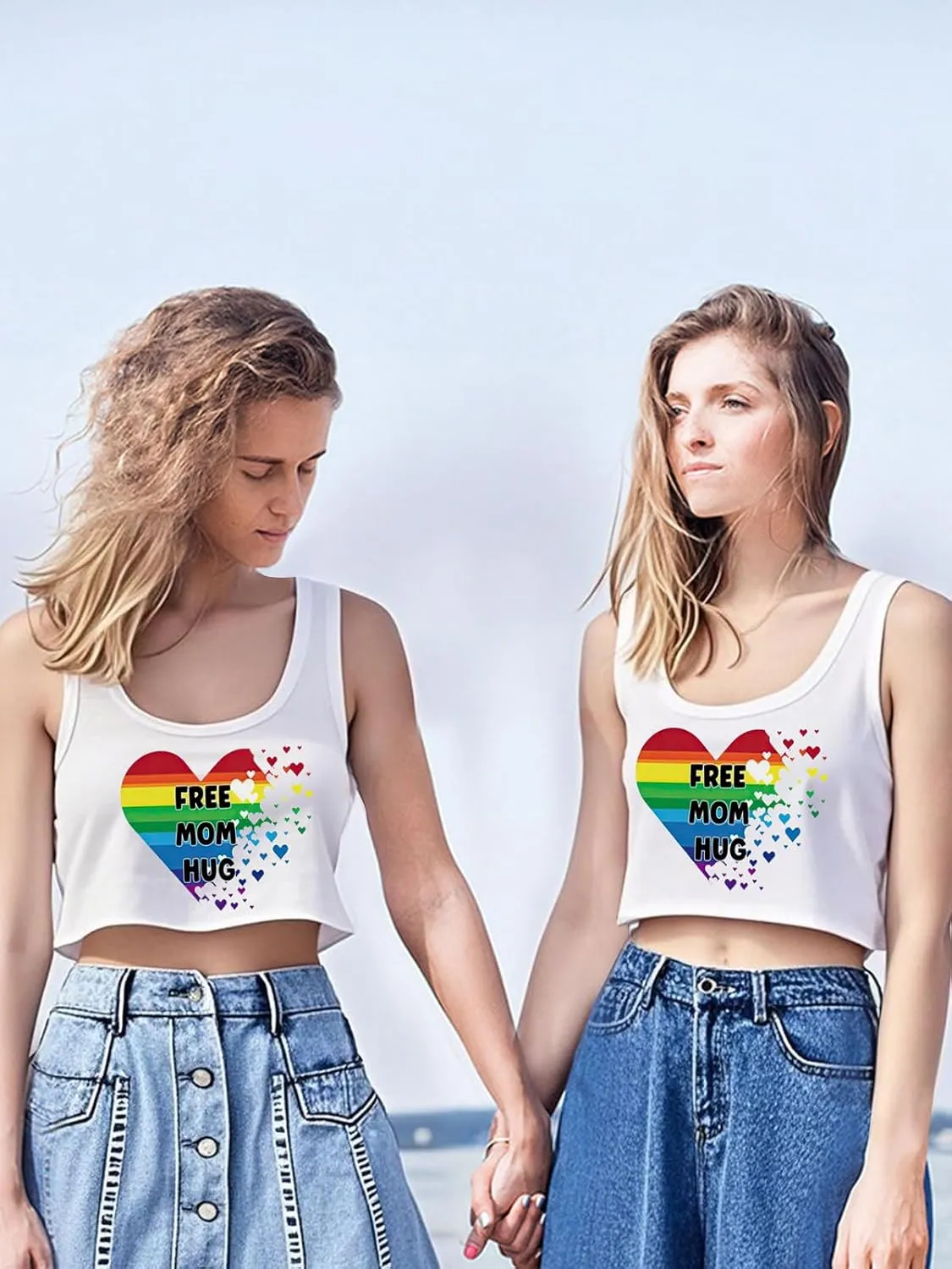 Pride Tank Top for Women LGBTQ Proud Month Crop Tops Rainbow Graphic Sleeveless Shirts