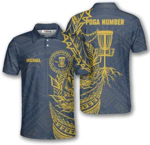 PRIMESTY Disc Golf Polo Shirts for Men, Custom Name & PDGA Number Jerseys, Size S-5XL