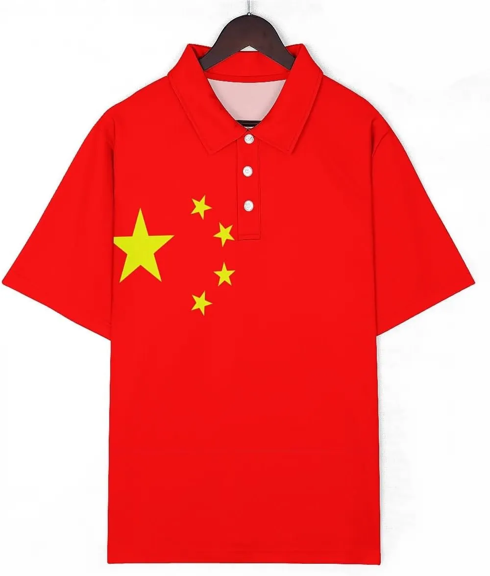 QIVICIMA Men's National Flags Polo Shirt Short Sleeve France 2024 Print Golf Polo Athletic Tops