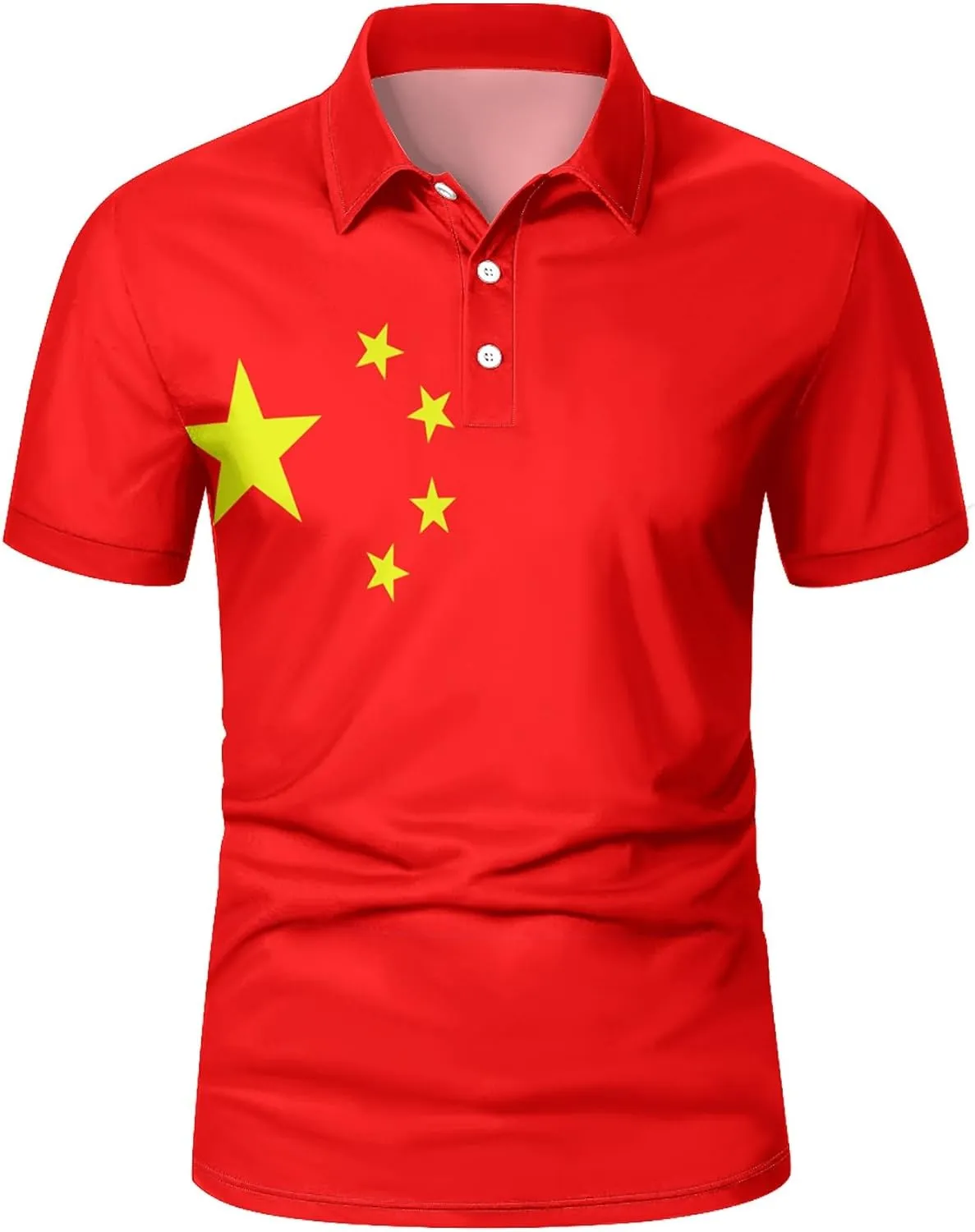 QIVICIMA Men's National Flags Polo Shirt Short Sleeve France 2024 Print Golf Polo Athletic Tops
