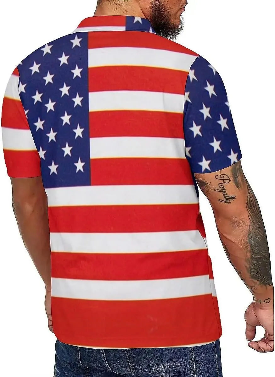 QIVICIMA Men's National Flags Polo Shirt Short Sleeve France 2024 Print Golf Polo Athletic Tops