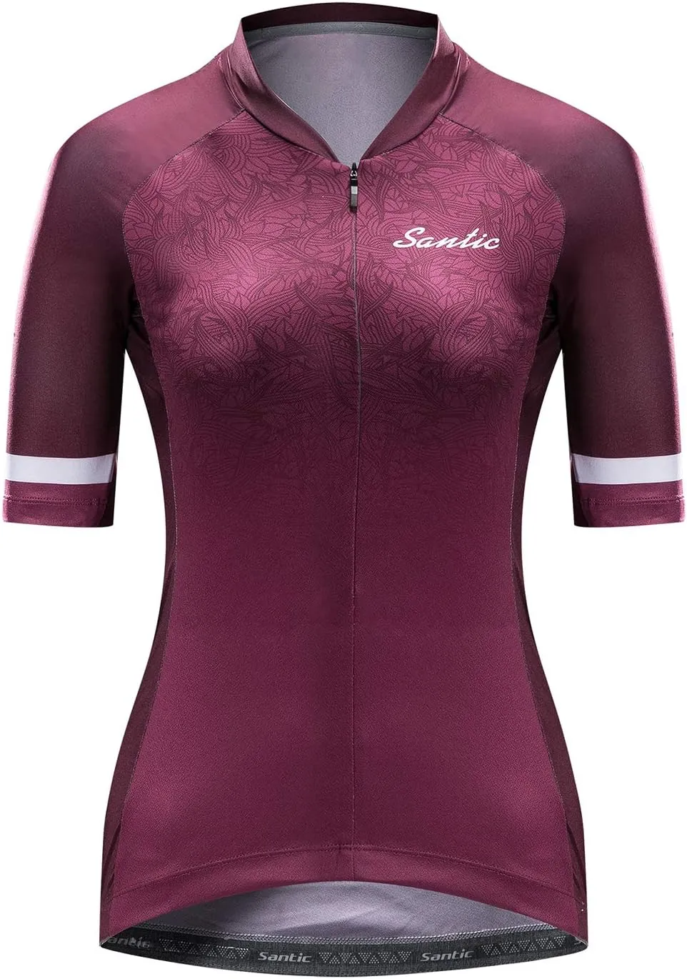 Santic Cycling Jersey Women's Shorts Sleeve Tops Bike Shirts Bicycle Jacket Full Zip with Pockets Andrea