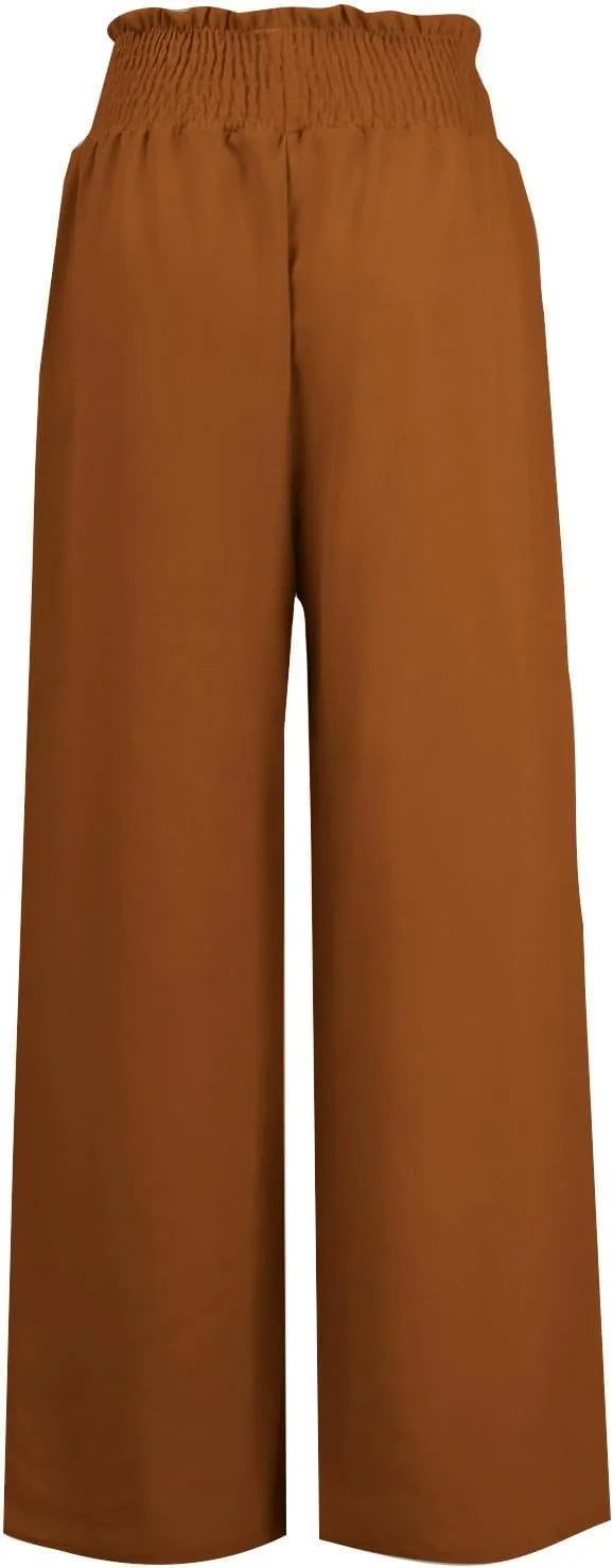 sdbrld Linen Pants Women High Waisted Lightweight Pants Drawstring Straight Leg Trousers Summer Elastic Pants with Pockets