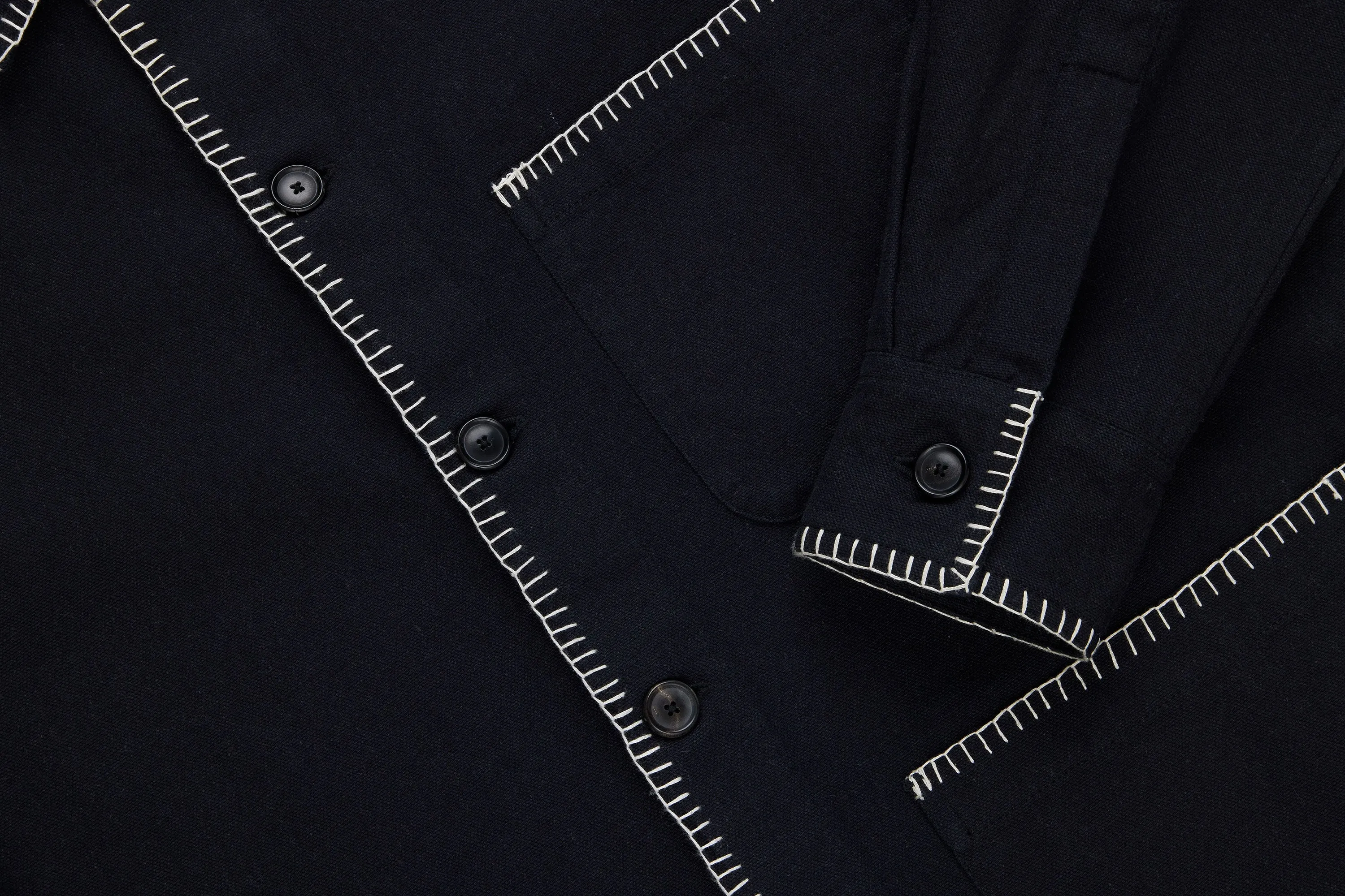 Shop Jacket ~ Blanket Stitch Black Canvas