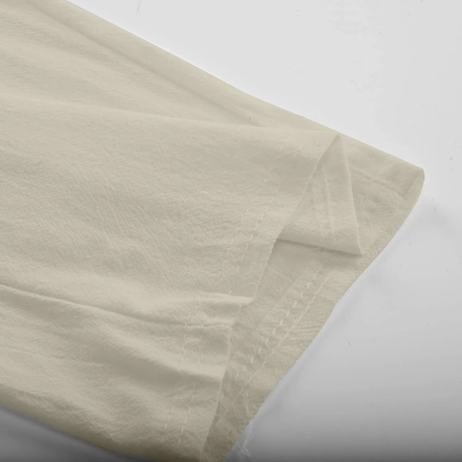 SMIDOW Cotton Linen Cropped Pants for Women Casual Straight Leg Drawstring Elastic Waist Capris Loose Lounge Trousers