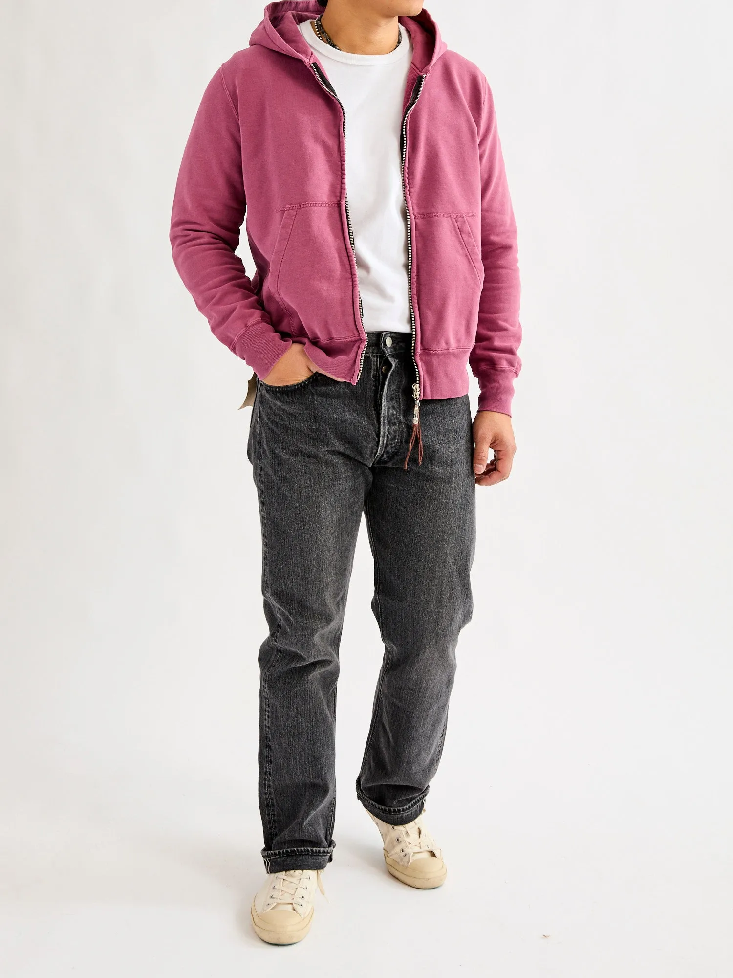 Special Finish Zip Hoodie in Bordeaux