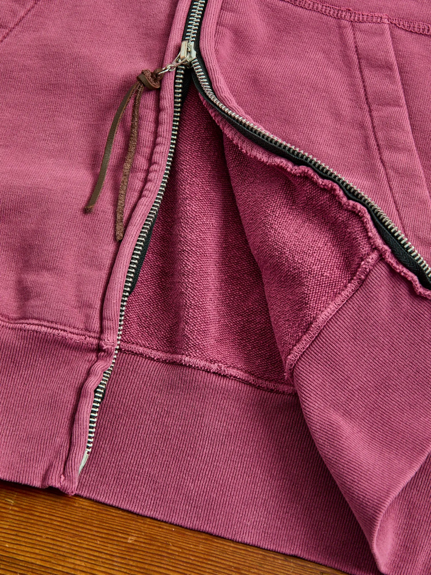 Special Finish Zip Hoodie in Bordeaux