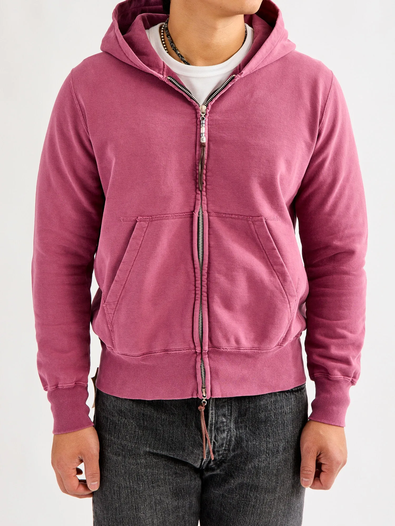Special Finish Zip Hoodie in Bordeaux