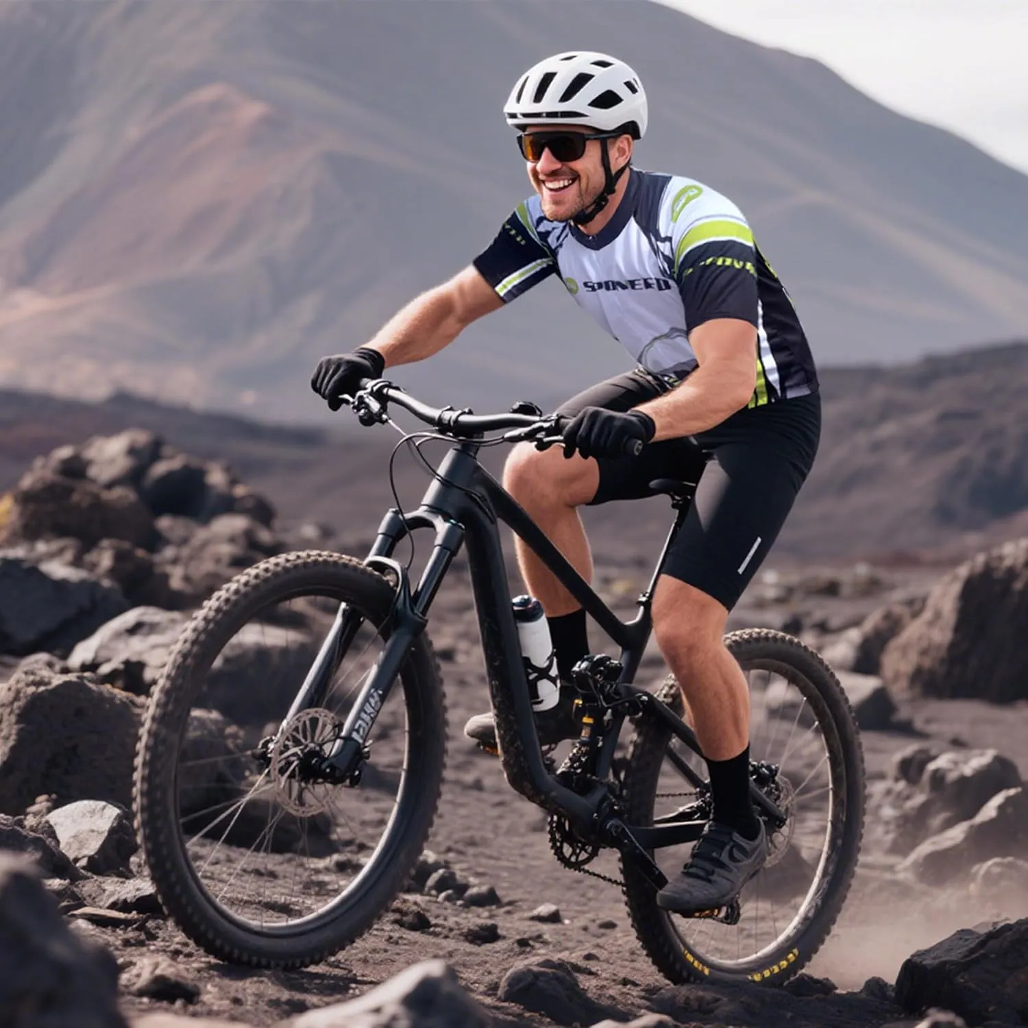 sponeed Men's Cycling Jerseys Tops Biking Shirts Short Sleeve Bike Clothing Full Zipper Bicycle Jacket with Pockets