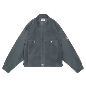 SUEDE TRUCKER JACKET / GREY
