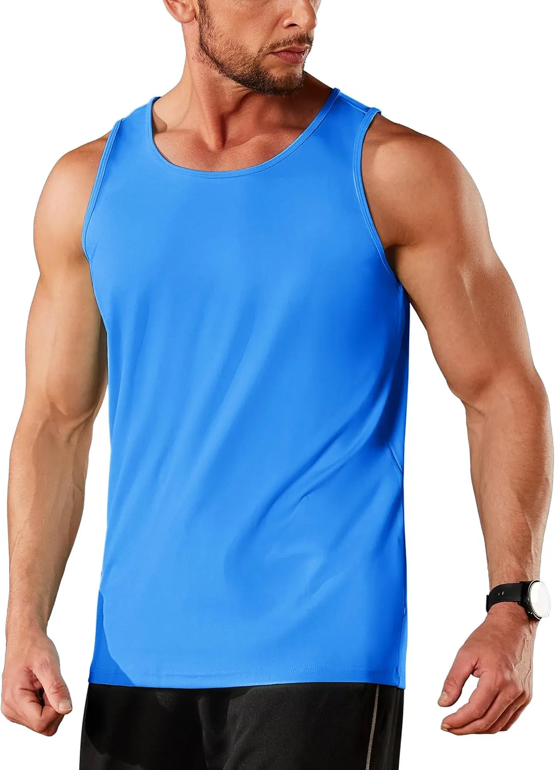 TACVASEN Men's Workout Tank Tops Sleeveless UPF 50  Summer Sun Shirts Quick Dry for Running Swim Gym Beach