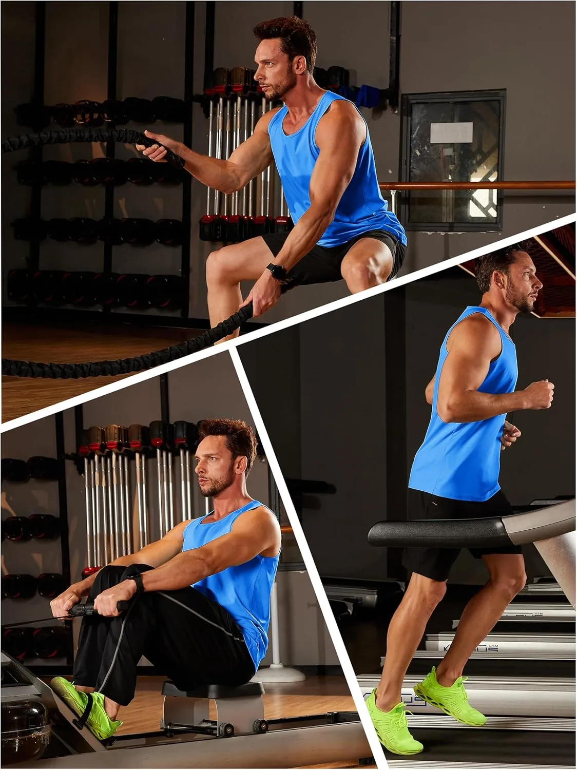 TACVASEN Men's Workout Tank Tops Sleeveless UPF 50  Summer Sun Shirts Quick Dry for Running Swim Gym Beach