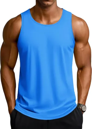 TACVASEN Men's Workout Tank Tops Sleeveless UPF 50  Summer Sun Shirts Quick Dry for Running Swim Gym Beach