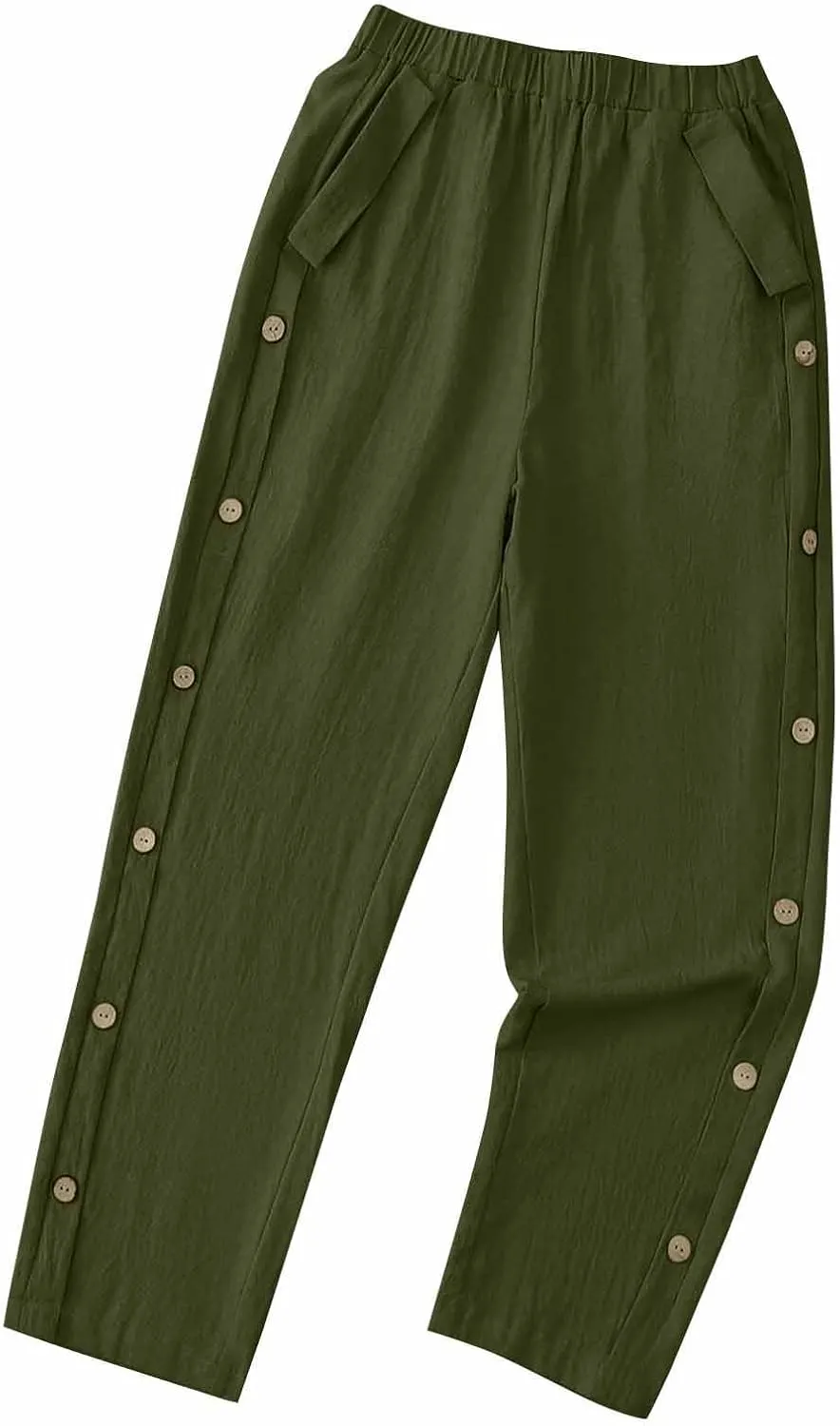 TARIENDY Women's Wide Leg Lounge Pants Womens Side Button Elastic Pants high Waist Comfy Trousers Summer Casual Outfits