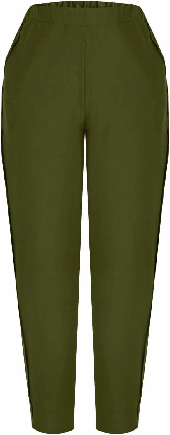 TARIENDY Women's Wide Leg Lounge Pants Womens Side Button Elastic Pants high Waist Comfy Trousers Summer Casual Outfits