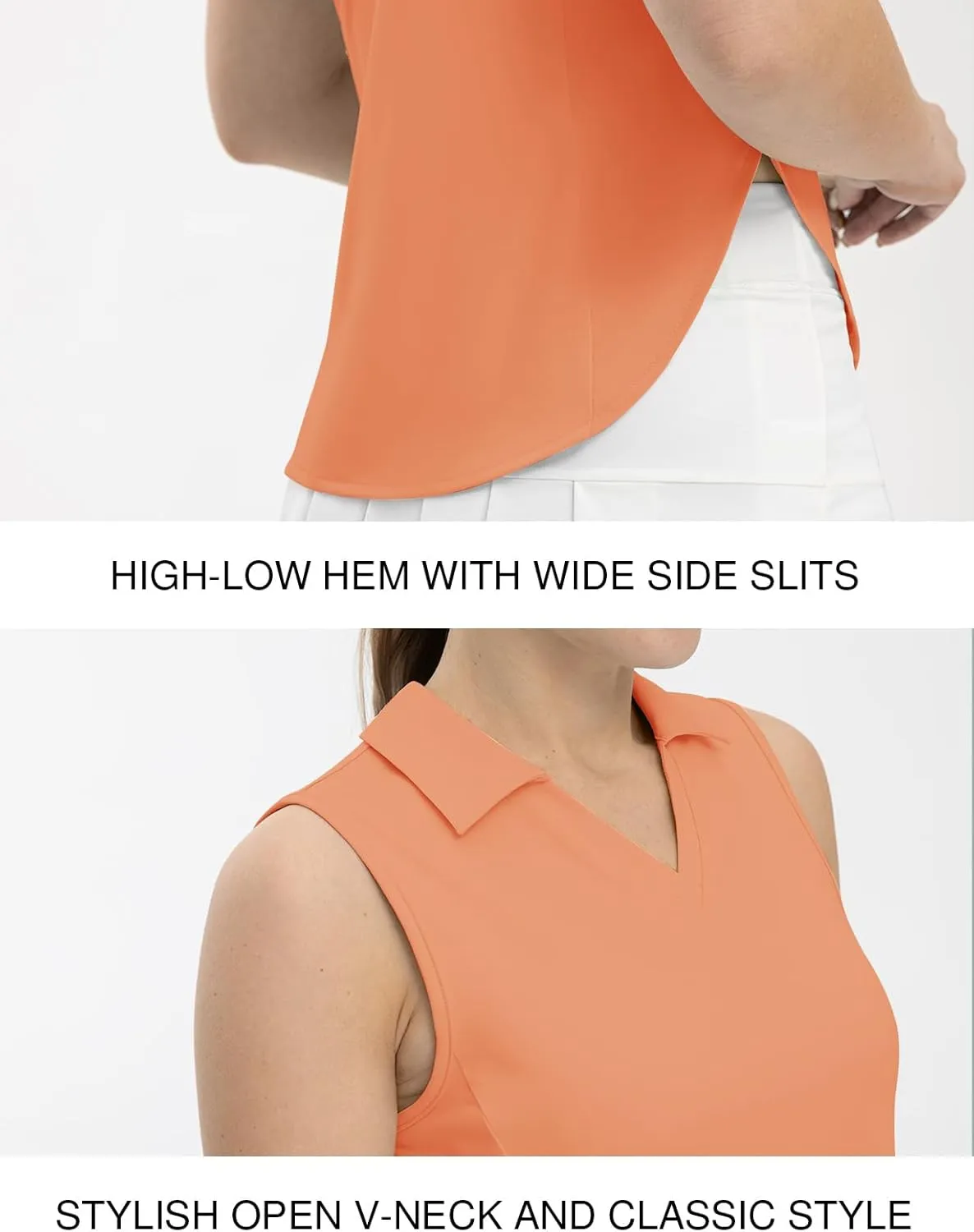 TBMPOY Women's Golf Sleeveless Polo Collared Tennis Tank Tops Shirts UPF 50  Sun Protection Quick Dry Athletic