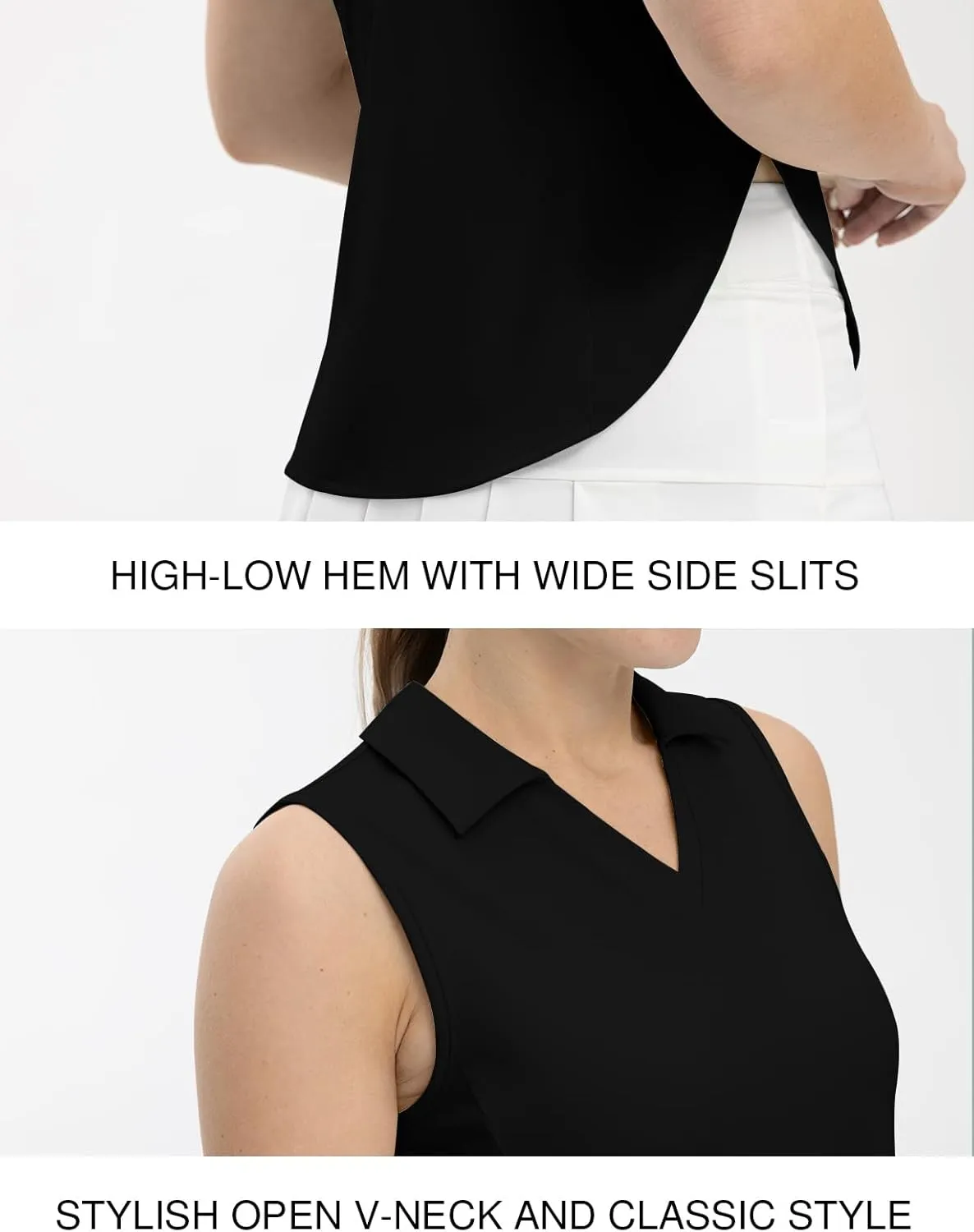 TBMPOY Women's Golf Sleeveless Polo Collared Tennis Tank Tops Shirts UPF 50  Sun Protection Quick Dry Athletic