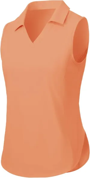 TBMPOY Women's Golf Sleeveless Polo Collared Tennis Tank Tops Shirts UPF 50  Sun Protection Quick Dry Athletic