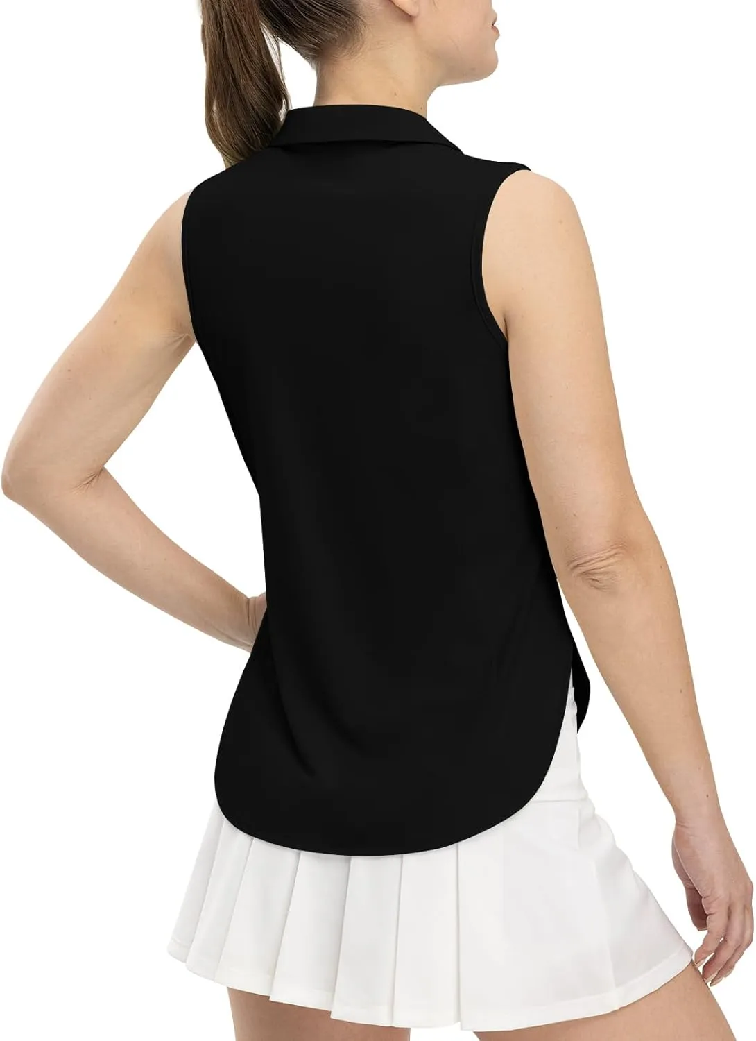 TBMPOY Women's Golf Sleeveless Polo Collared Tennis Tank Tops Shirts UPF 50  Sun Protection Quick Dry Athletic