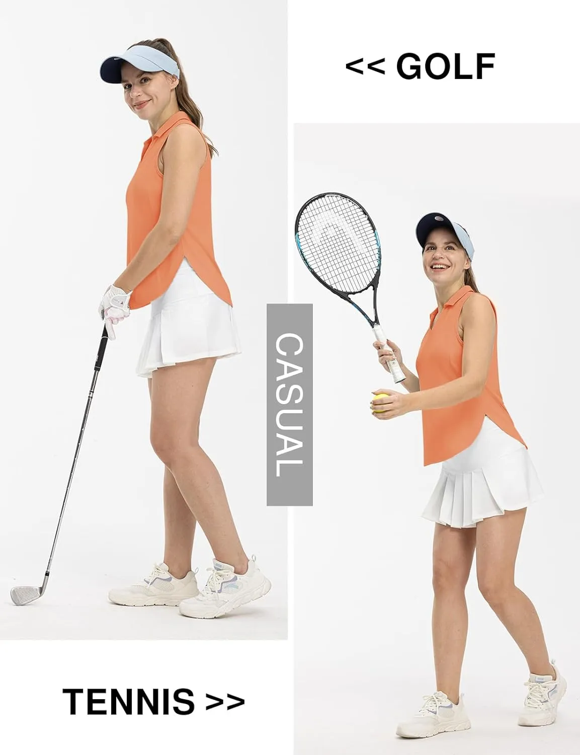 TBMPOY Women's Golf Sleeveless Polo Collared Tennis Tank Tops Shirts UPF 50  Sun Protection Quick Dry Athletic
